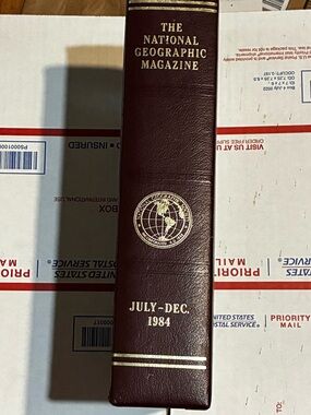 The National Geographic Magazine Faux Leather Holder Volumes July-Dec 1984